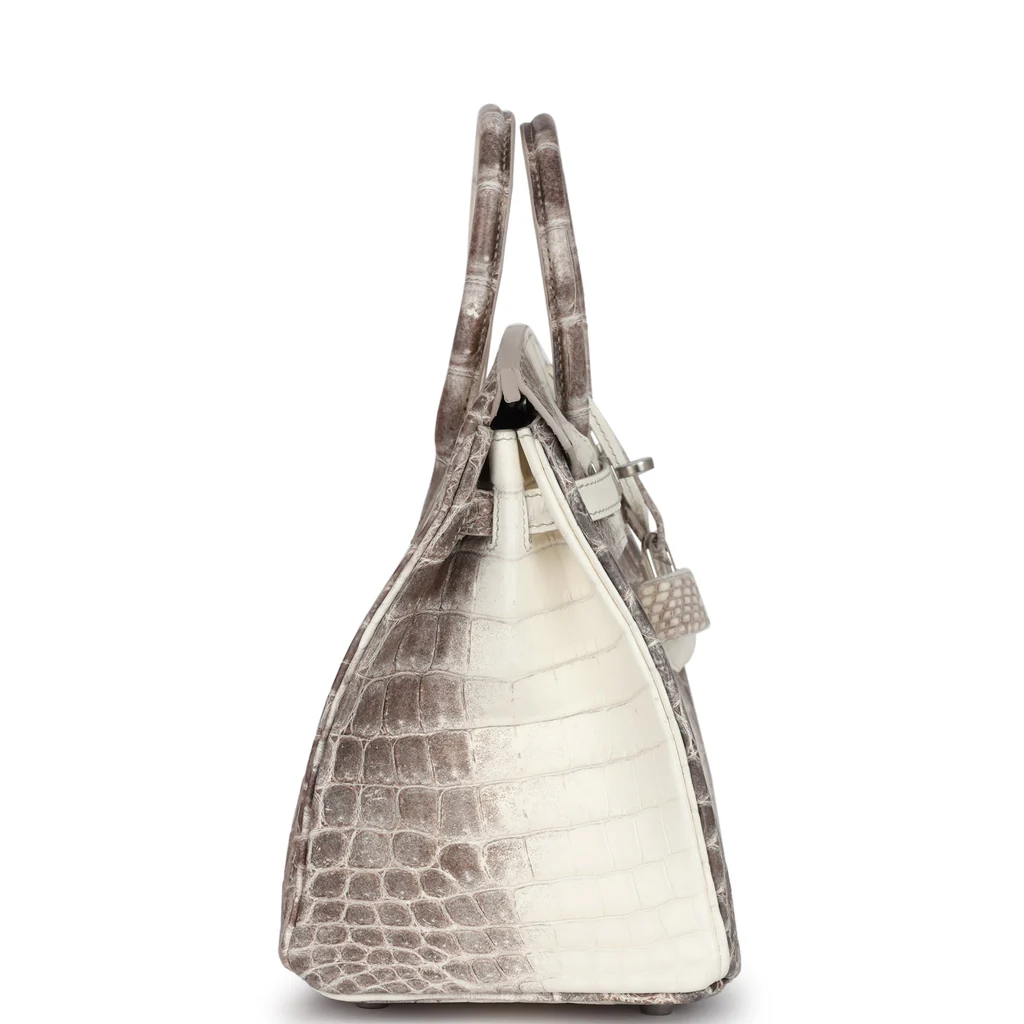 Hermès Birkin 25 Himalaya Silver Hardware Crocodile Leather Beige