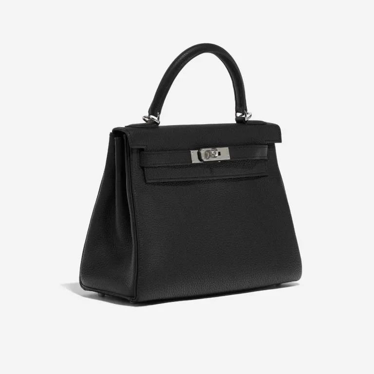 Hermès Kelly 28 Silver Hardware Togo Leather Noir