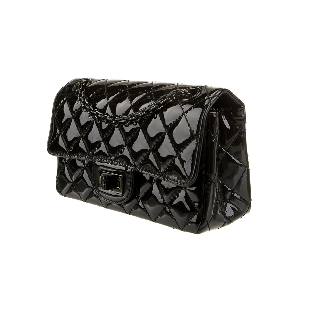 Chanel Mini 2.55 Reissue Flap Bag Black Patent Leather