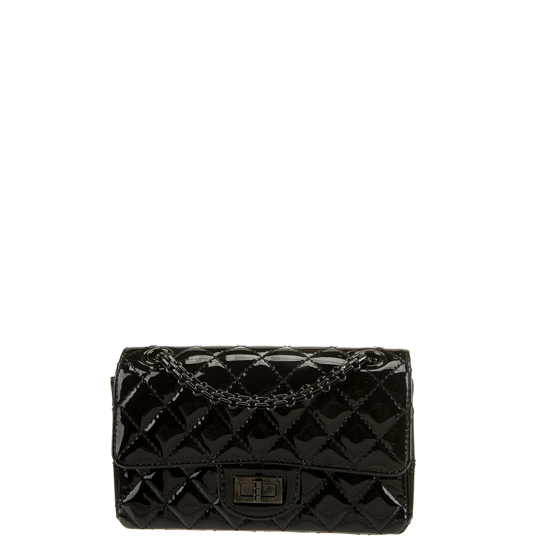 Chanel Mini 2.55 Reissue Flap Bag Black Patent Leather