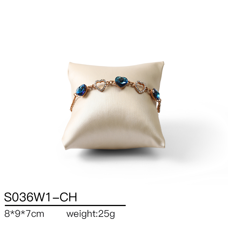 S036 beige DIGU Handmade PU Leather Jewelry Display Ring Holder Jewelry Stand For Counter