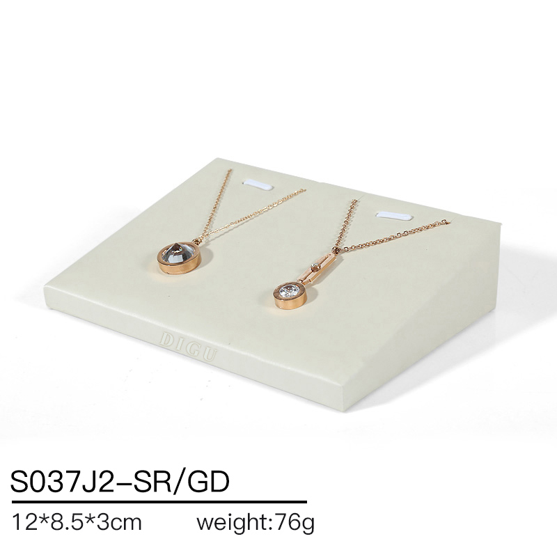 S037 beige DIGU 2024 Hot selling PU Leather jewelry props jewelry display set