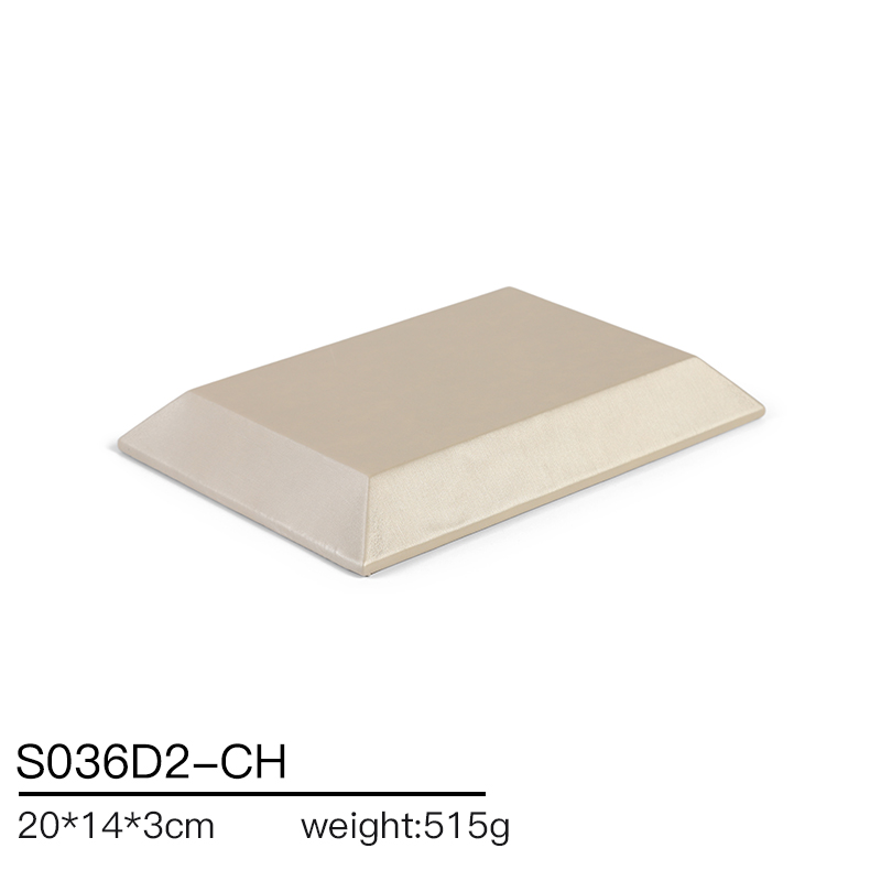 S036 beige DIGU Handmade PU Leather Jewelry Display Ring Holder Jewelry Stand For Counter