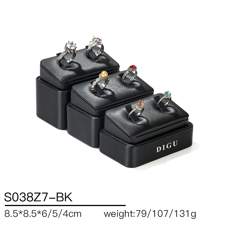 S038 Black DIGU PU Leather Jewelry Display Stand Jewelry Display Set