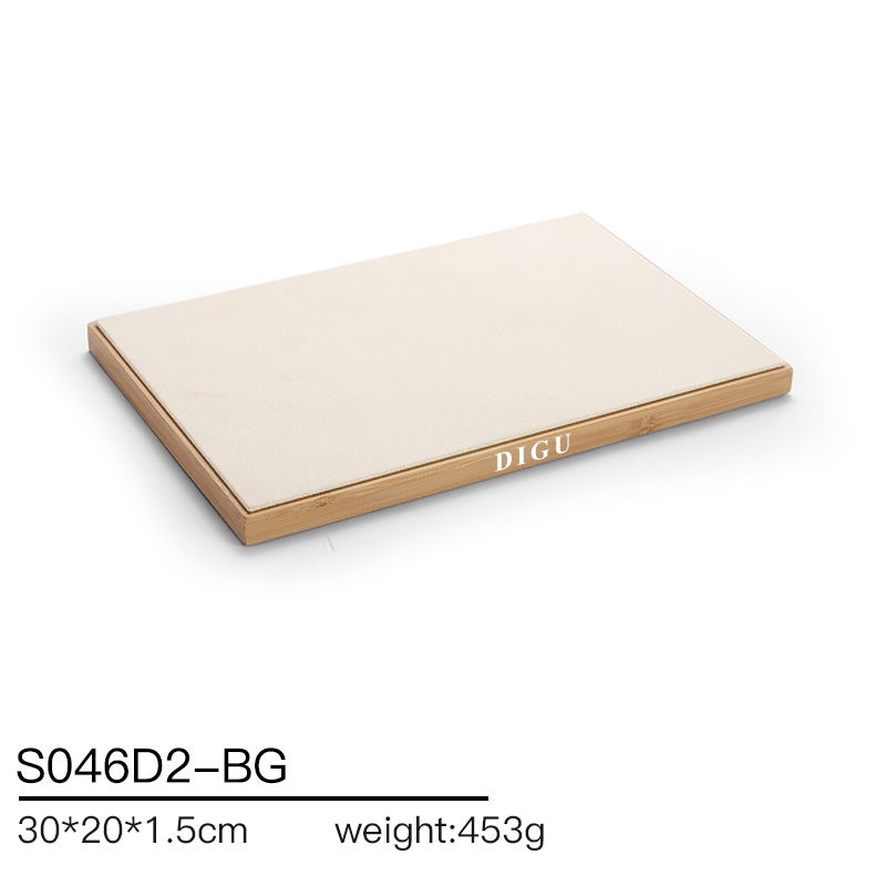 S046 Beige DIGU Handmade Beige Microfiber Jewelry display set Necklace Earring Bracelet Ring Jewelry Display Props