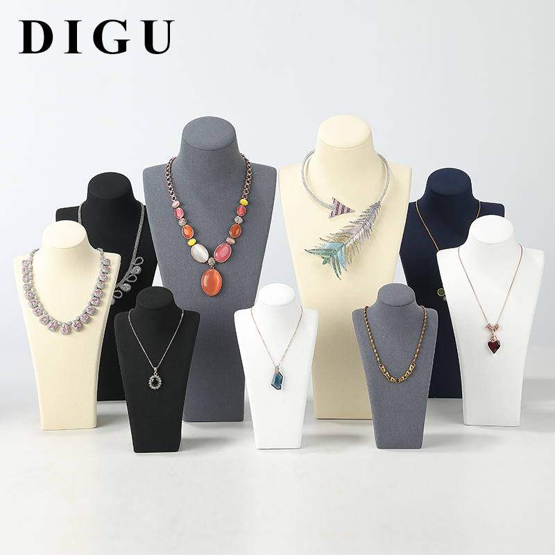 J012 DIGU Factory Custom necklace display PU Microfiber jewelry display stand
