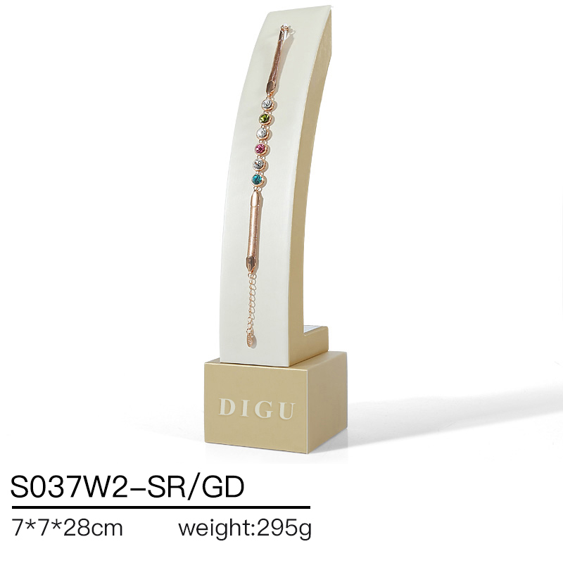 S037 beige DIGU 2024 Hot selling PU Leather jewelry props jewelry display set