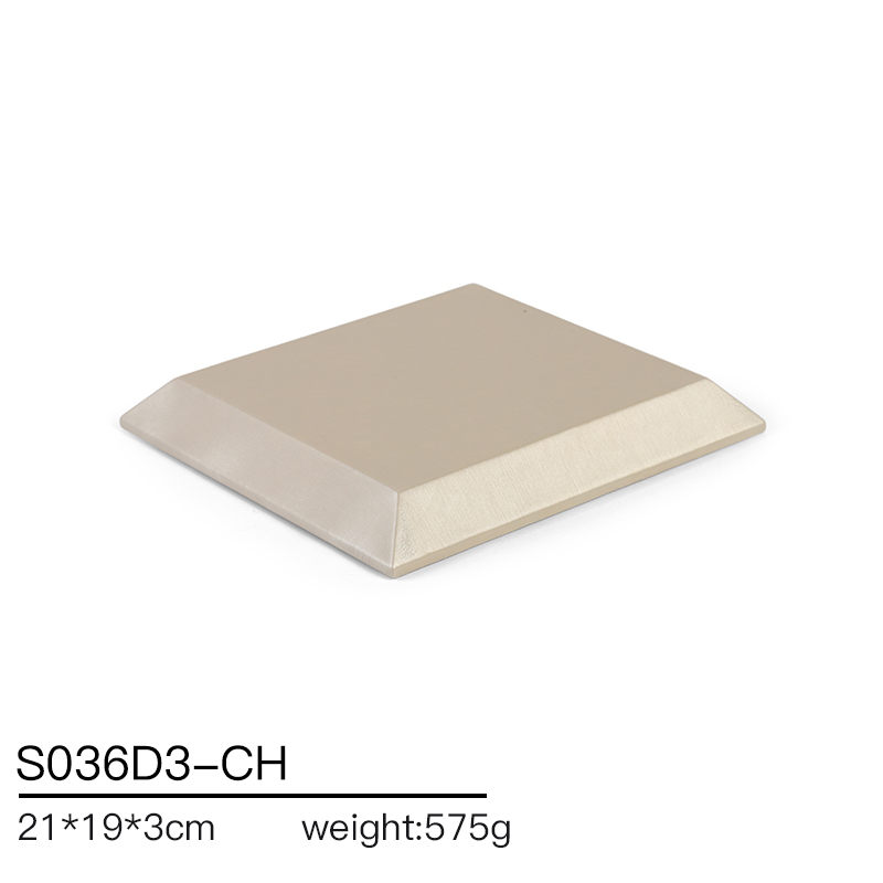 S036 beige DIGU Handmade PU Leather Jewelry Display Ring Holder Jewelry Stand For Counter