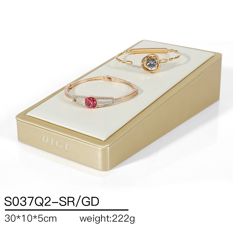S037 beige DIGU 2024 Hot selling PU Leather jewelry props jewelry display set