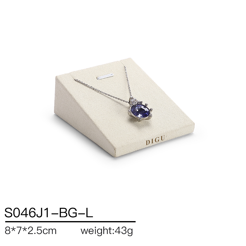 S046 Beige DIGU Handmade Beige Microfiber Jewelry display set Necklace Earring Bracelet Ring Jewelry Display Props