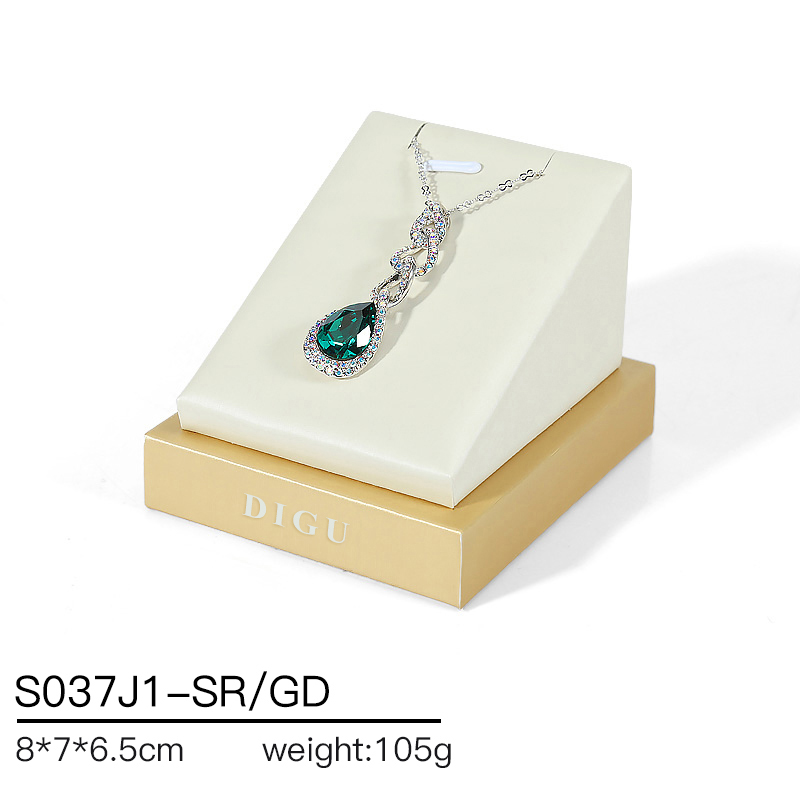 S037 beige DIGU 2024 Hot selling PU Leather jewelry props jewelry display set