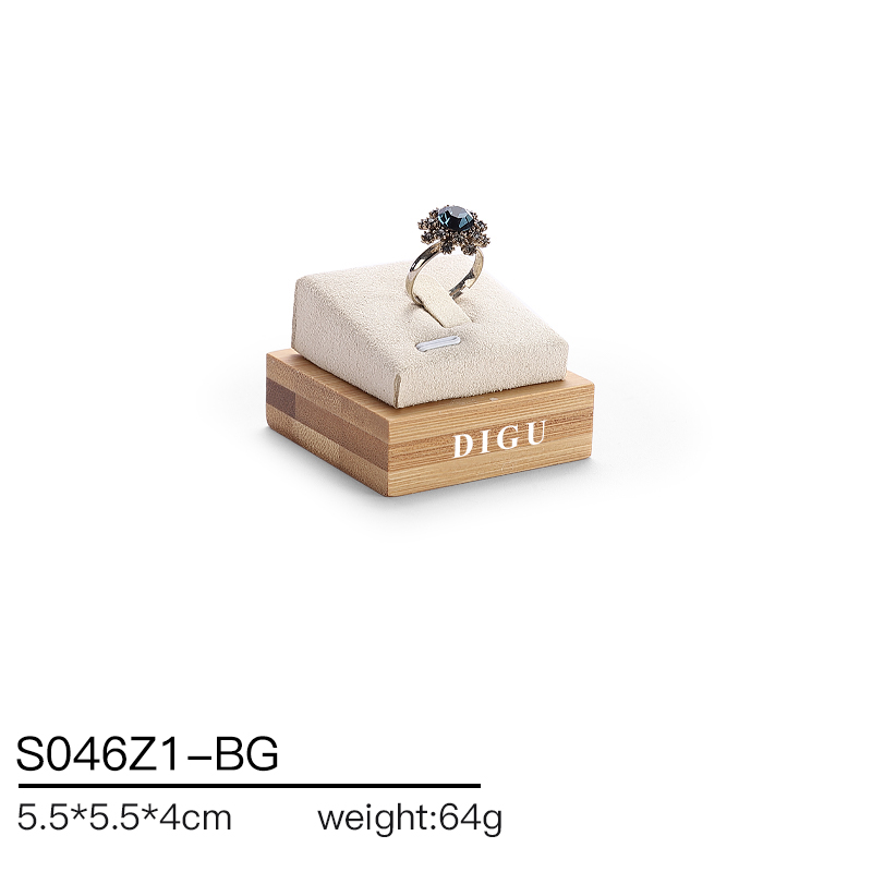 S046 Beige DIGU Handmade Beige Microfiber Jewelry display set Necklace Earring Bracelet Ring Jewelry Display Props