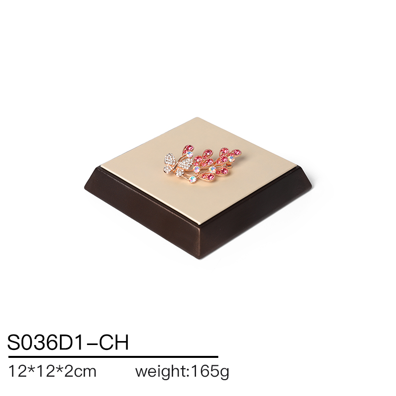 S036 beige DIGU Handmade PU Leather Jewelry Display Ring Holder Jewelry Stand For Counter