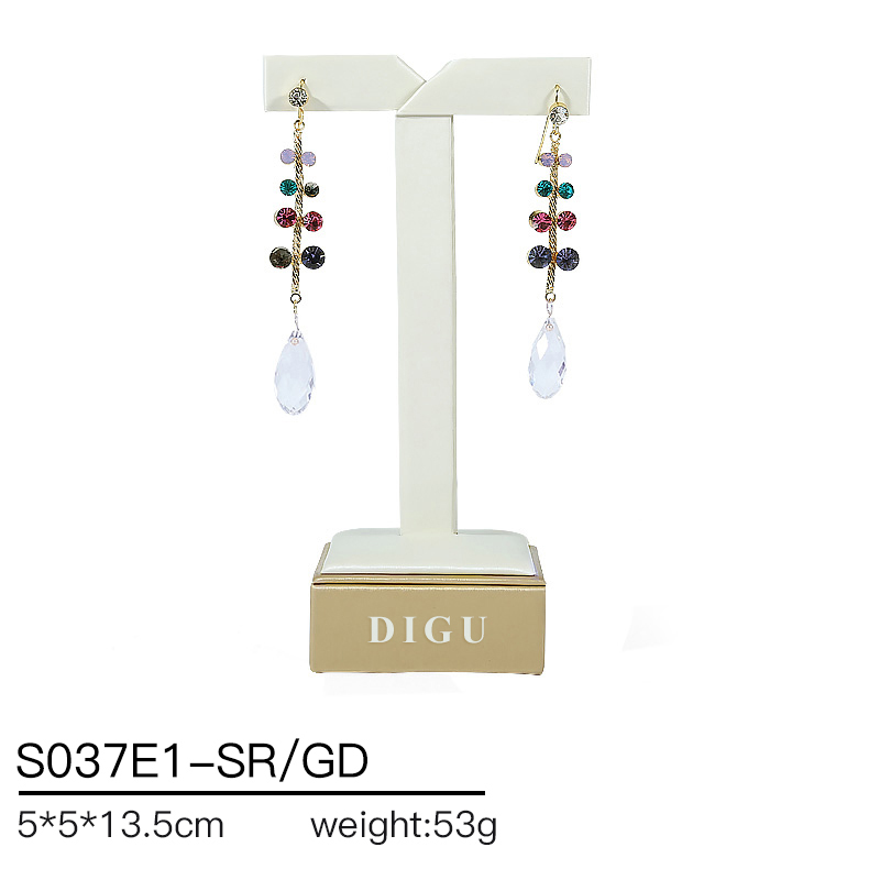 S037 beige DIGU 2024 Hot selling PU Leather jewelry props jewelry display set