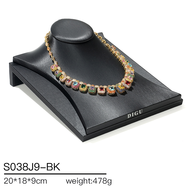S038 Black DIGU PU Leather Jewelry Display Stand Jewelry Display Set