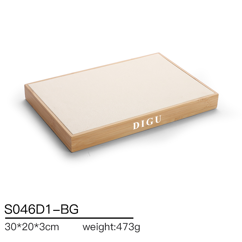 S046 Beige DIGU Handmade Beige Microfiber Jewelry display set Necklace Earring Bracelet Ring Jewelry Display Props