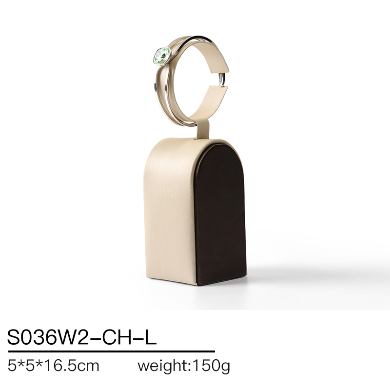 S036 beige DIGU Handmade PU Leather Jewelry Display Ring Holder Jewelry Stand For Counter