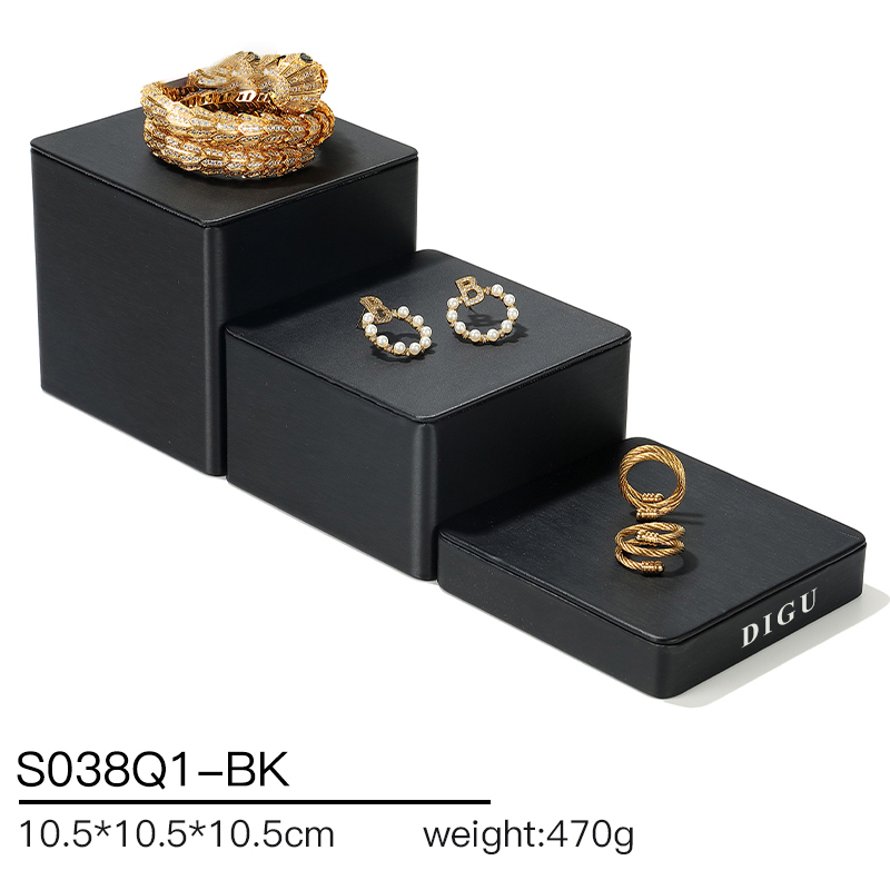 S038 Black DIGU PU Leather Jewelry Display Stand Jewelry Display Set