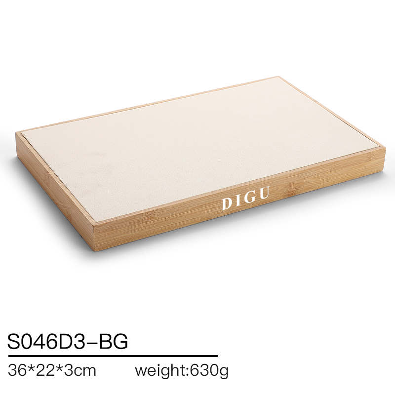 S046 Beige DIGU Handmade Beige Microfiber Jewelry display set Necklace Earring Bracelet Ring Jewelry Display Props