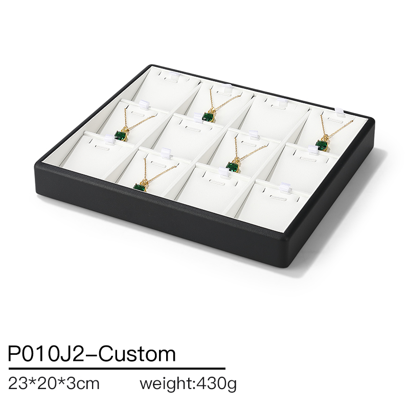 P010 DIGU High Quality white PU Leather ring jewelry display tray