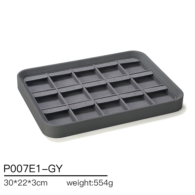 P007 Gray DIGU PU Leather with Microfiber Jewelry display tray