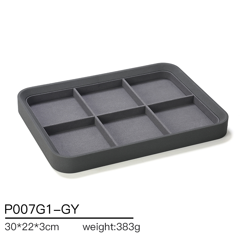 P007 Gray DIGU PU Leather with Microfiber Jewelry display tray