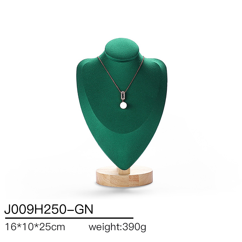 J009 DIGU Luxury Microfiber wood jewelry display stand necklace bust display for Jewelry Container