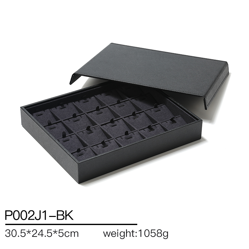 P002 Black DIGU high quality PU Leather Necklace Bracelet Pendant Jewelry Display Tray