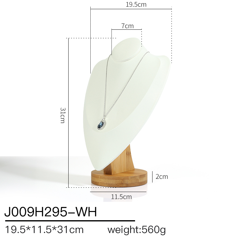 J009 DIGU Luxury Microfiber wood jewelry display stand necklace bust display for Jewelry Container