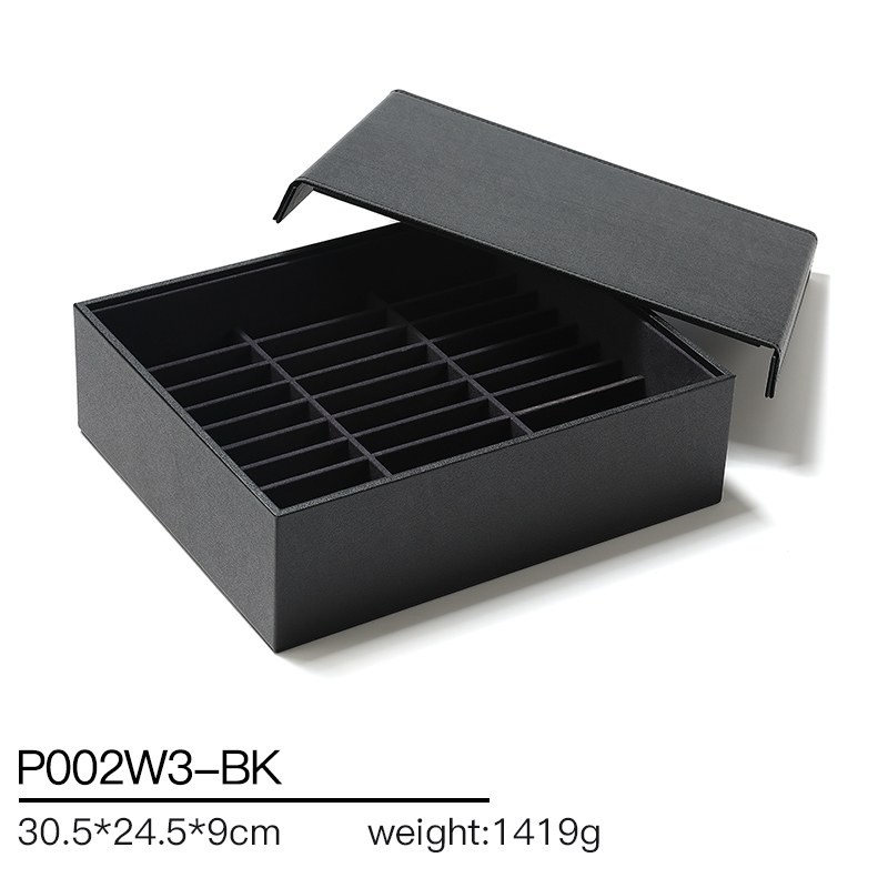 P002 Black DIGU high quality PU Leather Necklace Bracelet Pendant Jewelry Display Tray