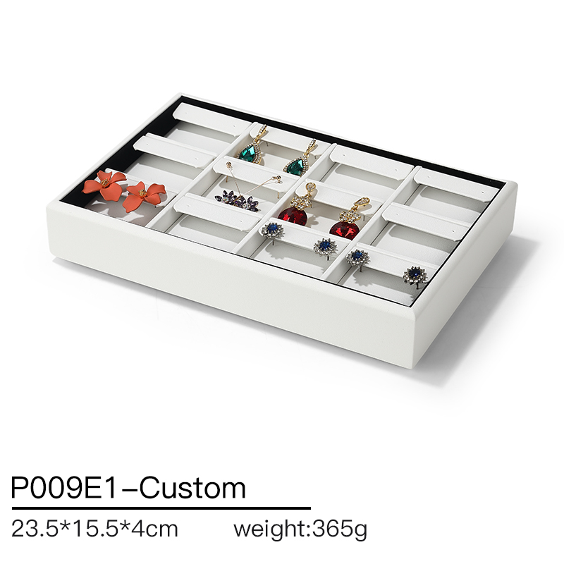 P009 DIGU Handmade Pu Leather earrings rings necklace jewelry display tray