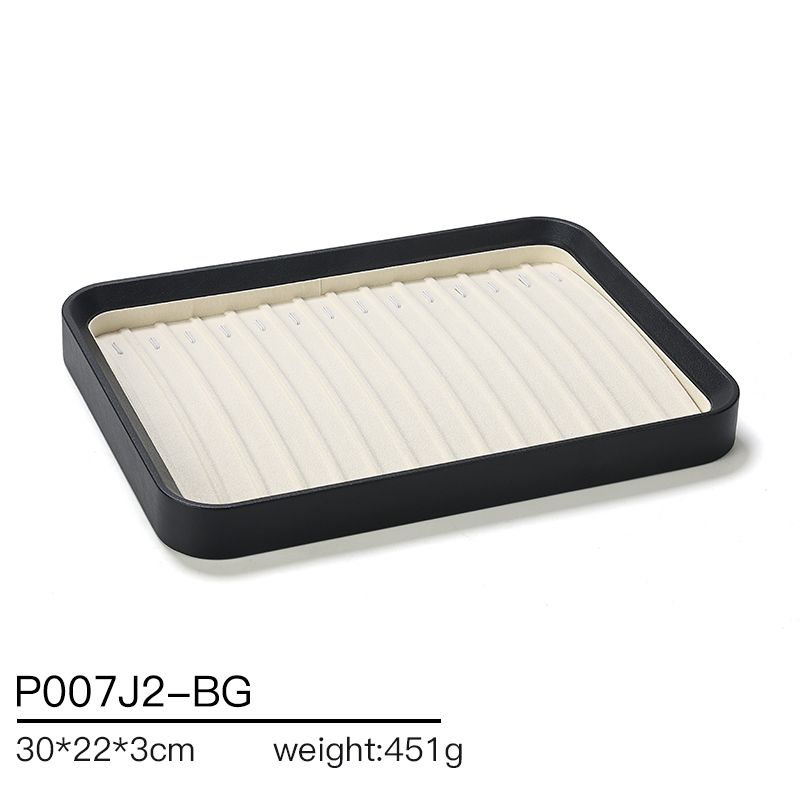 P007 beige DIGU OEM/ODM Customization PU Leather with Microfiber Jewelry Display Tray