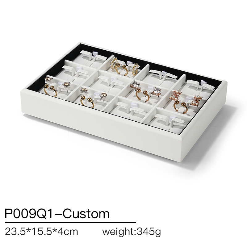 P009 DIGU Handmade Pu Leather earrings rings necklace jewelry display tray