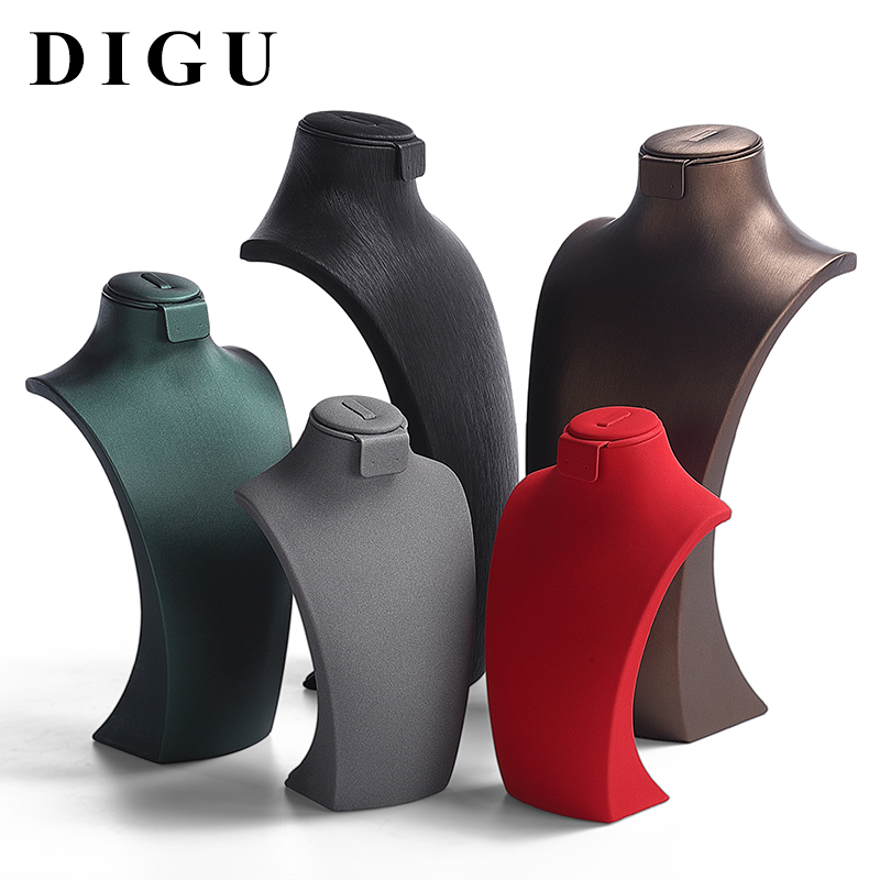 J007 DIGU PU Leather witn Microfiber Jewelry Container Display Stand for Necklace Busts for Shop Counters and Showcases
