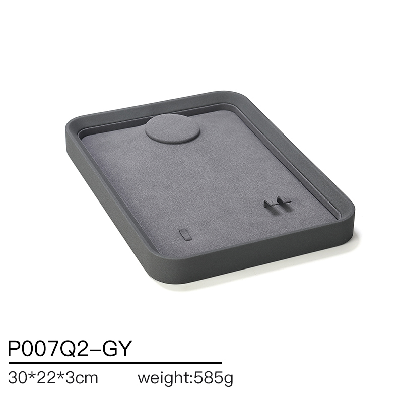 P007 Gray DIGU PU Leather with Microfiber Jewelry display tray