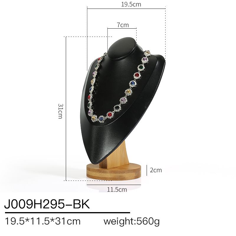J009 DIGU Luxury Microfiber wood jewelry display stand necklace bust display for Jewelry Container
