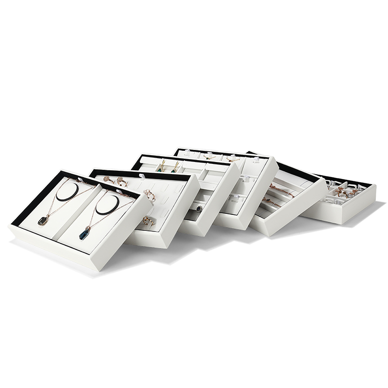 P009 DIGU Handmade Pu Leather earrings rings necklace jewelry display tray