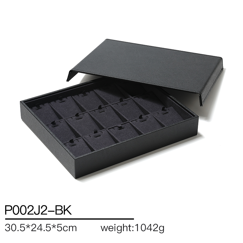 P002 Black DIGU high quality PU Leather Necklace Bracelet Pendant Jewelry Display Tray