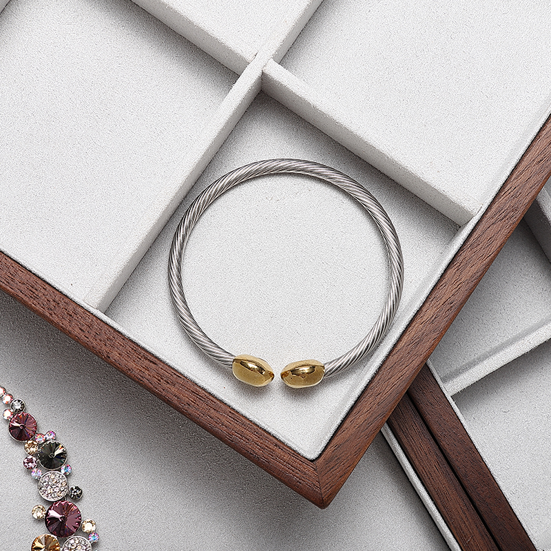 P017 DIGU Microfiber with wood gray Jewelry Storage Display Trays