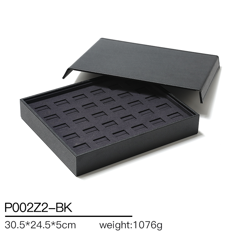 P002 Black DIGU high quality PU Leather Necklace Bracelet Pendant Jewelry Display Tray