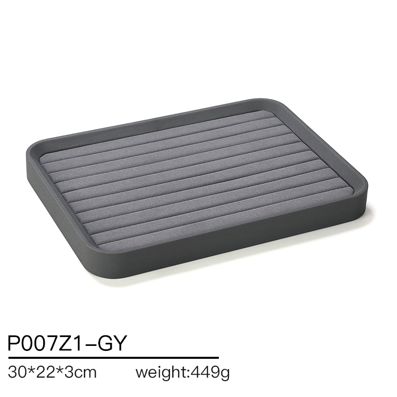 P007 Gray DIGU PU Leather with Microfiber Jewelry display tray