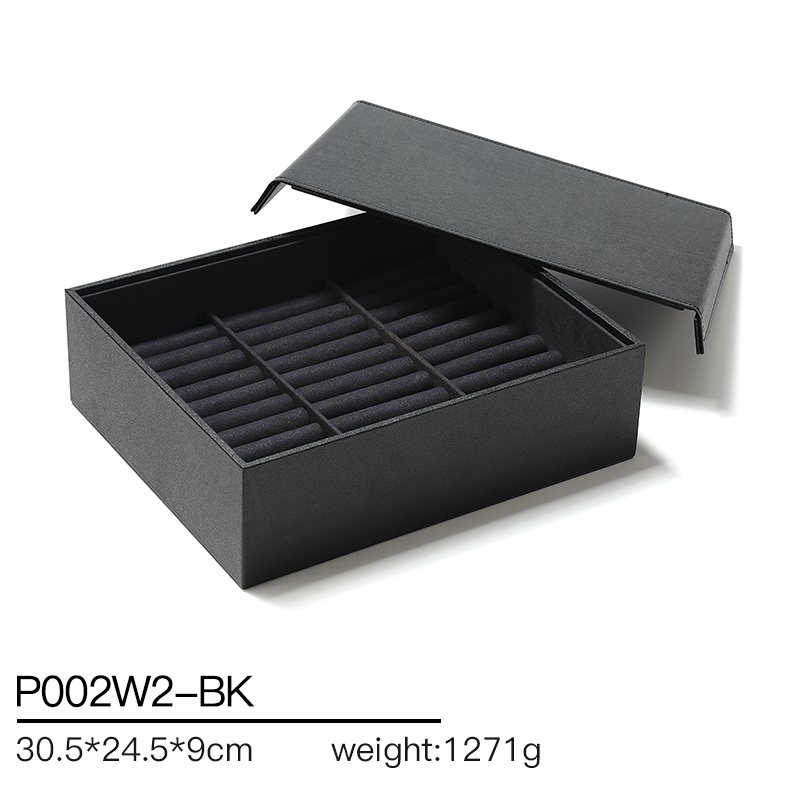 P002 Black DIGU high quality PU Leather Necklace Bracelet Pendant Jewelry Display Tray