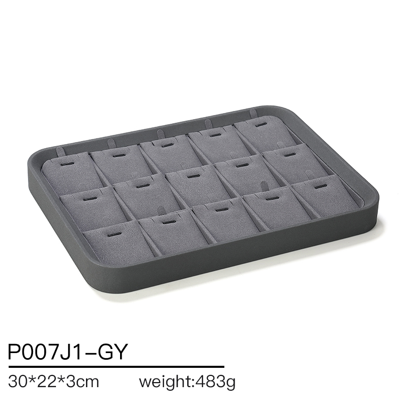 P007 Gray DIGU PU Leather with Microfiber Jewelry display tray