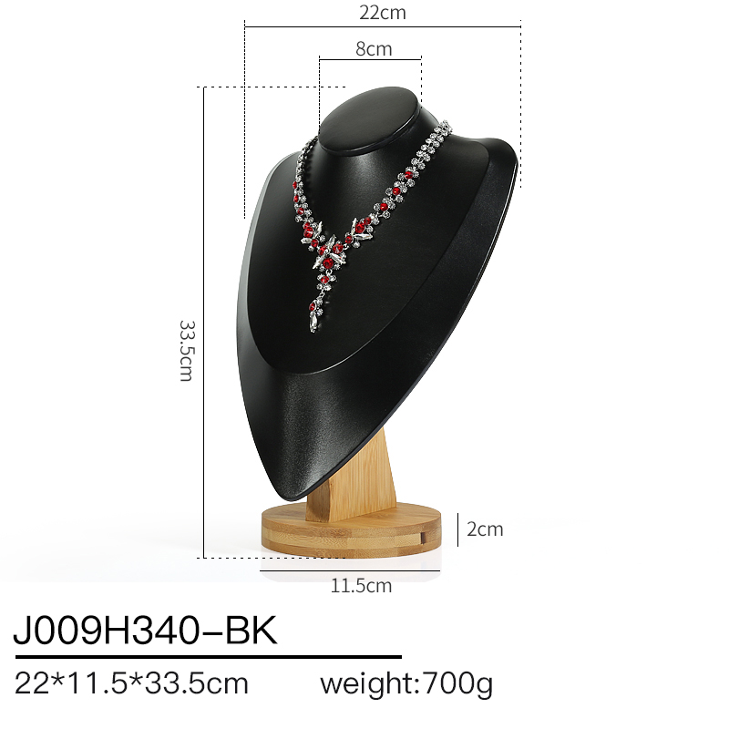 J009 DIGU Luxury Microfiber wood jewelry display stand necklace bust display for Jewelry Container