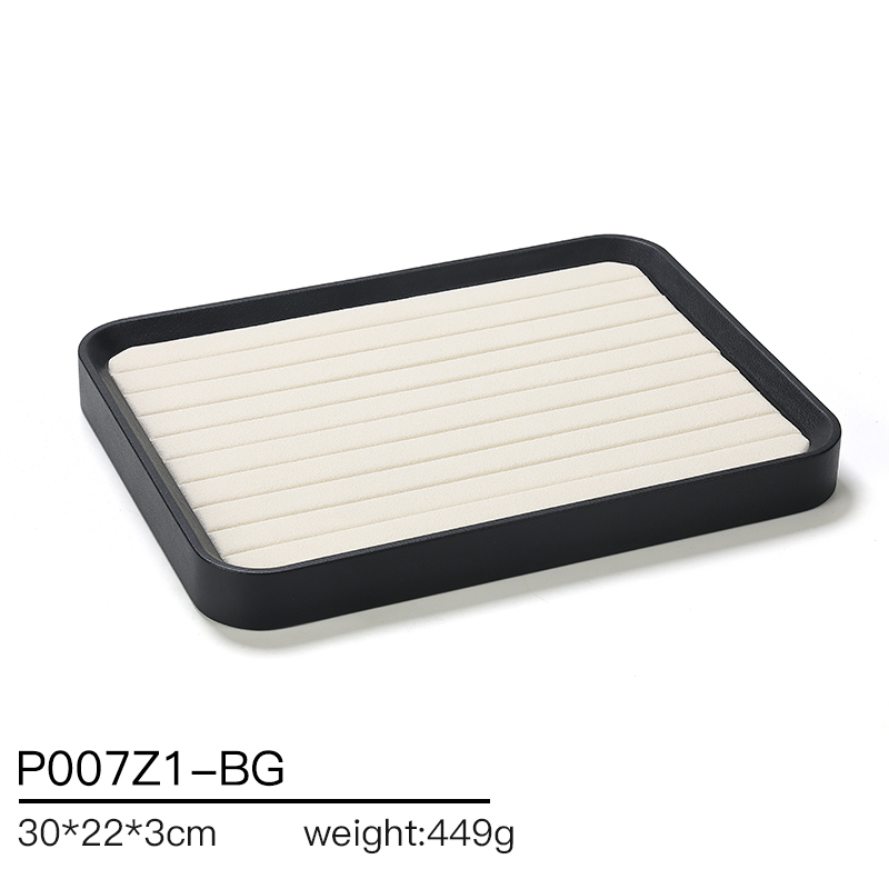 P007 beige DIGU OEM/ODM Customization PU Leather with Microfiber Jewelry Display Tray
