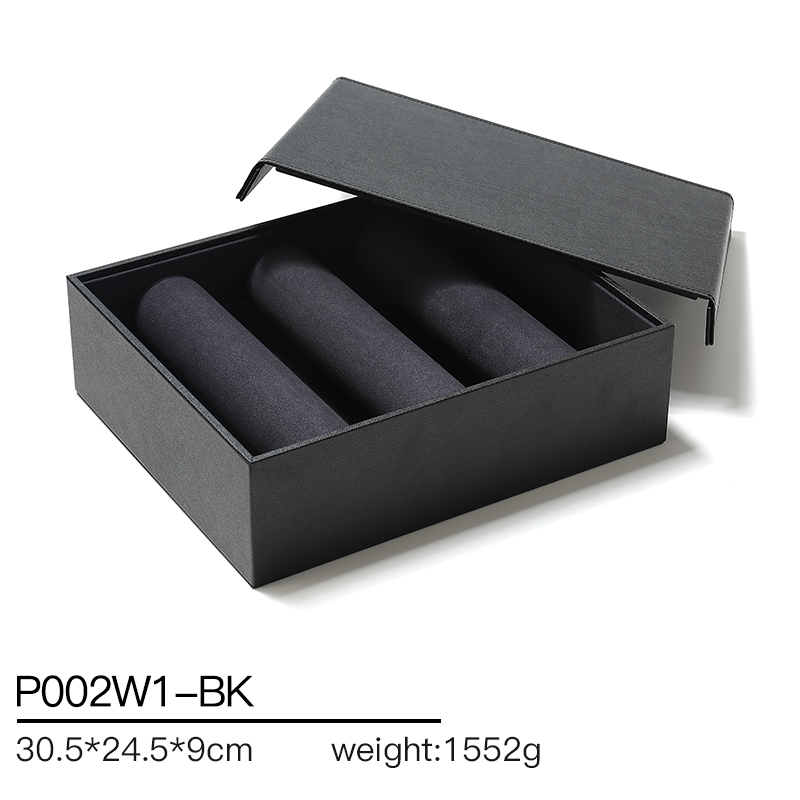 P002 Black DIGU high quality PU Leather Necklace Bracelet Pendant Jewelry Display Tray