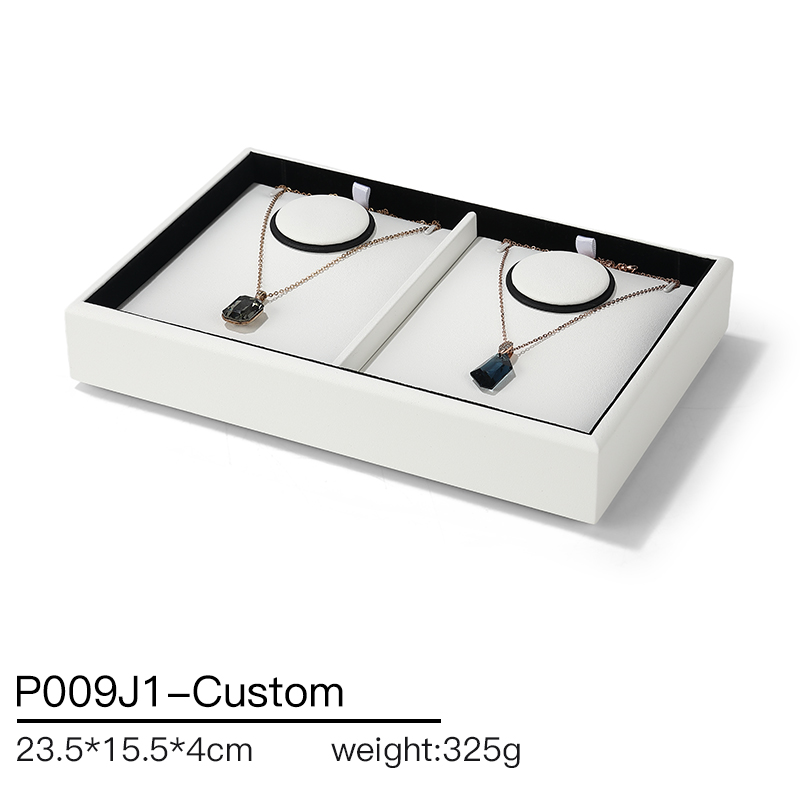 P009 DIGU Handmade Pu Leather earrings rings necklace jewelry display tray