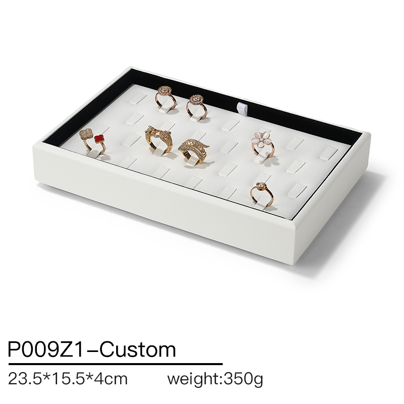 P009 DIGU Handmade Pu Leather earrings rings necklace jewelry display tray