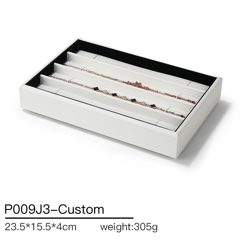 P009 DIGU Handmade Pu Leather earrings rings necklace jewelry display tray