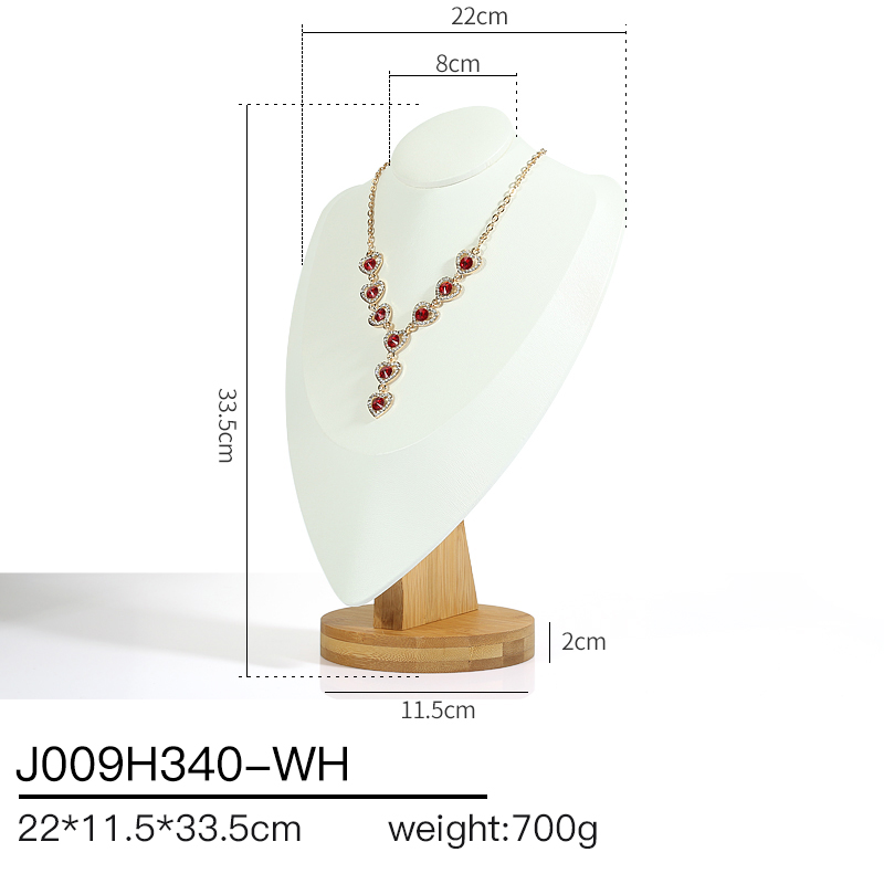 J009 DIGU Luxury Microfiber wood jewelry display stand necklace bust display for Jewelry Container
